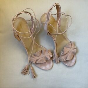 Marc Fisher Blush Ruffle Sandals